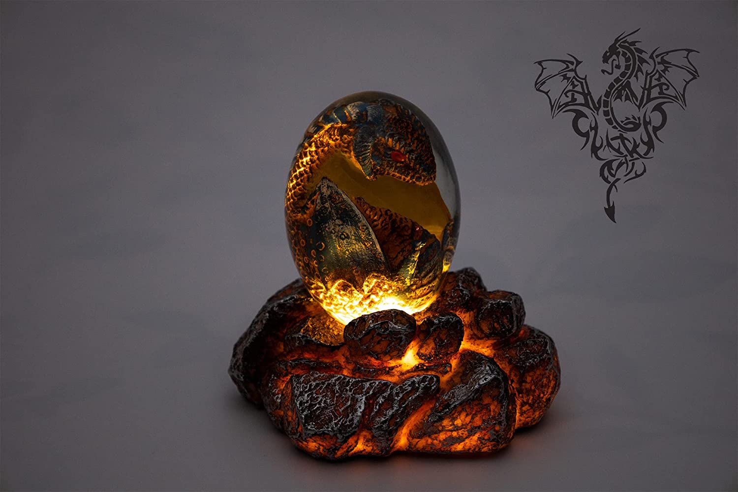 Lava Dragon Egg with Stand,Ancient Dragon Map,Dragon Letter and Rustic Leather Pouch in a Vintage Wooden Box - Image 4