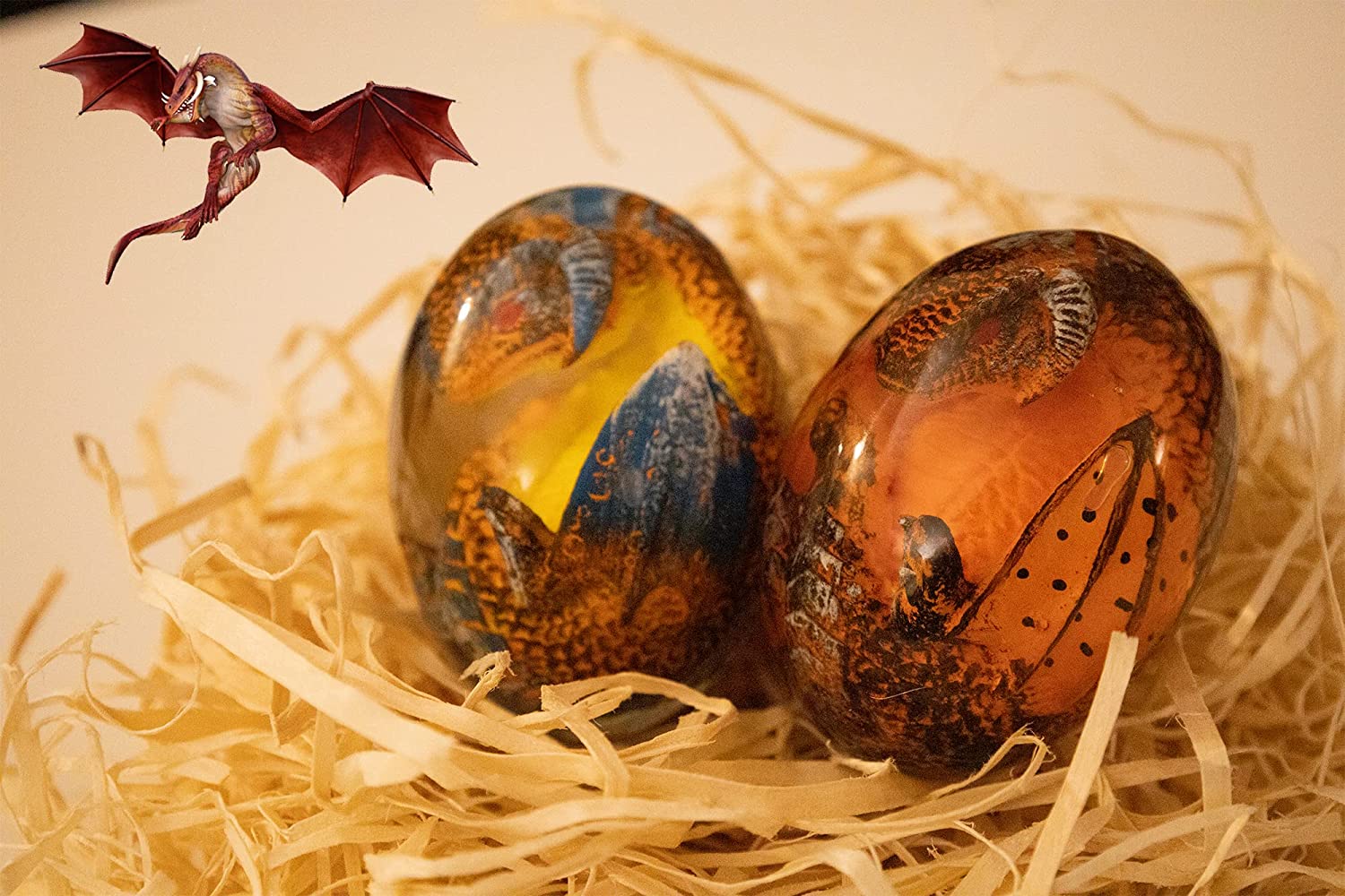 Lava Dragon Egg with Stand,Ancient Dragon Map,Dragon Letter and Rustic Leather Pouch in a Vintage Wooden Box - Image 8